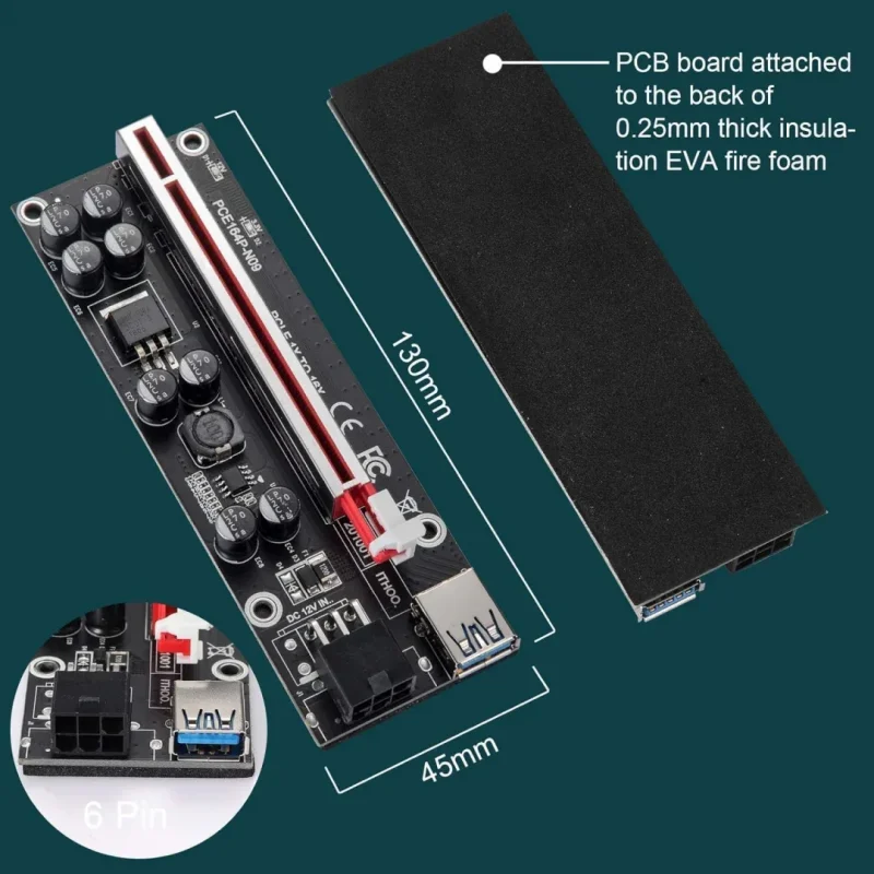 PCI-E 1X to 16X Riser Card