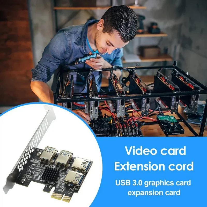 Pcie USB Card, 16X Slot Riser Card Adapter